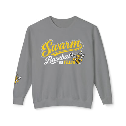 Swarm 9U "2" Lightweight Crewneck: Logo Sleeve | Comfort Colors