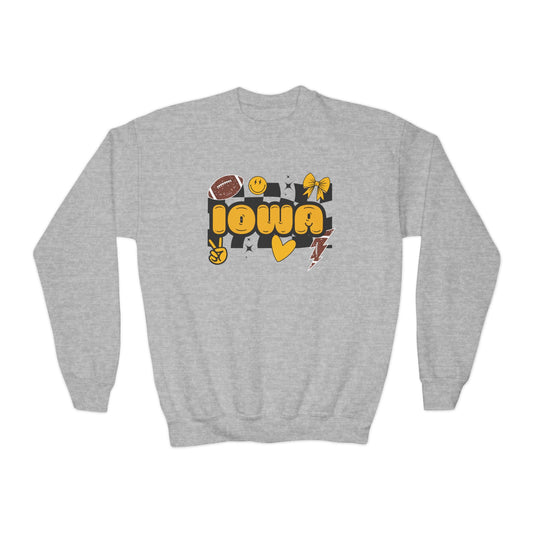 Kids IOWA ✌️💛😊 Crewneck