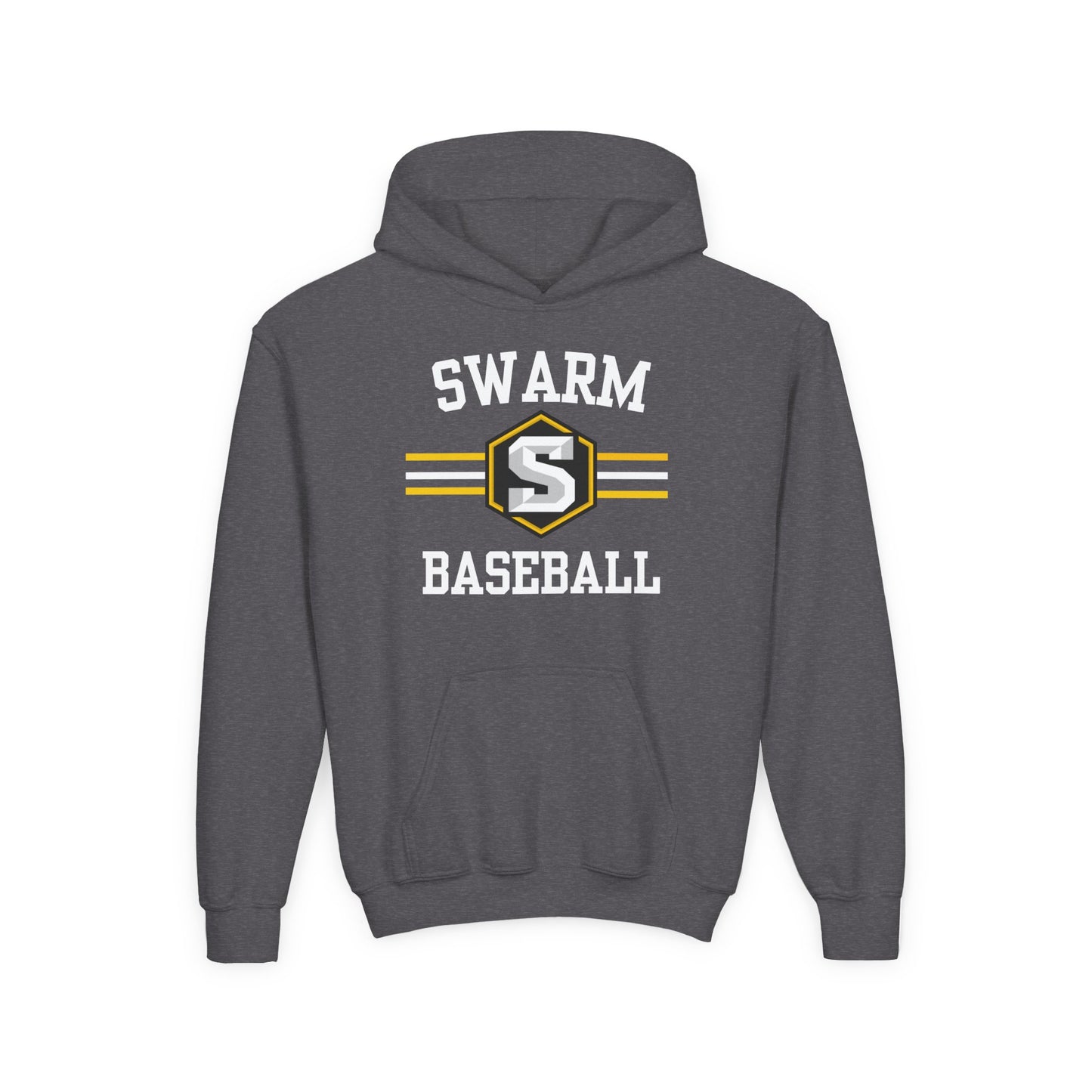 Swarm "stripe" YOUTH baseball hoodie | Gildan Heavy Duty