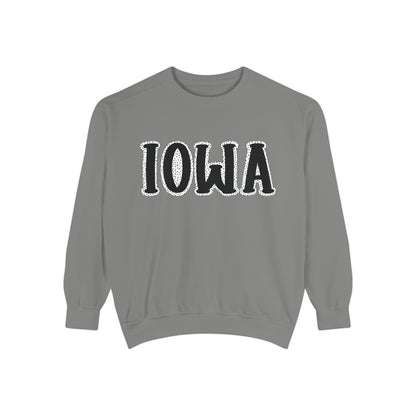 Iowa Roots | Iowa Dot Frame | Adult Crewneck | Comfort Colors