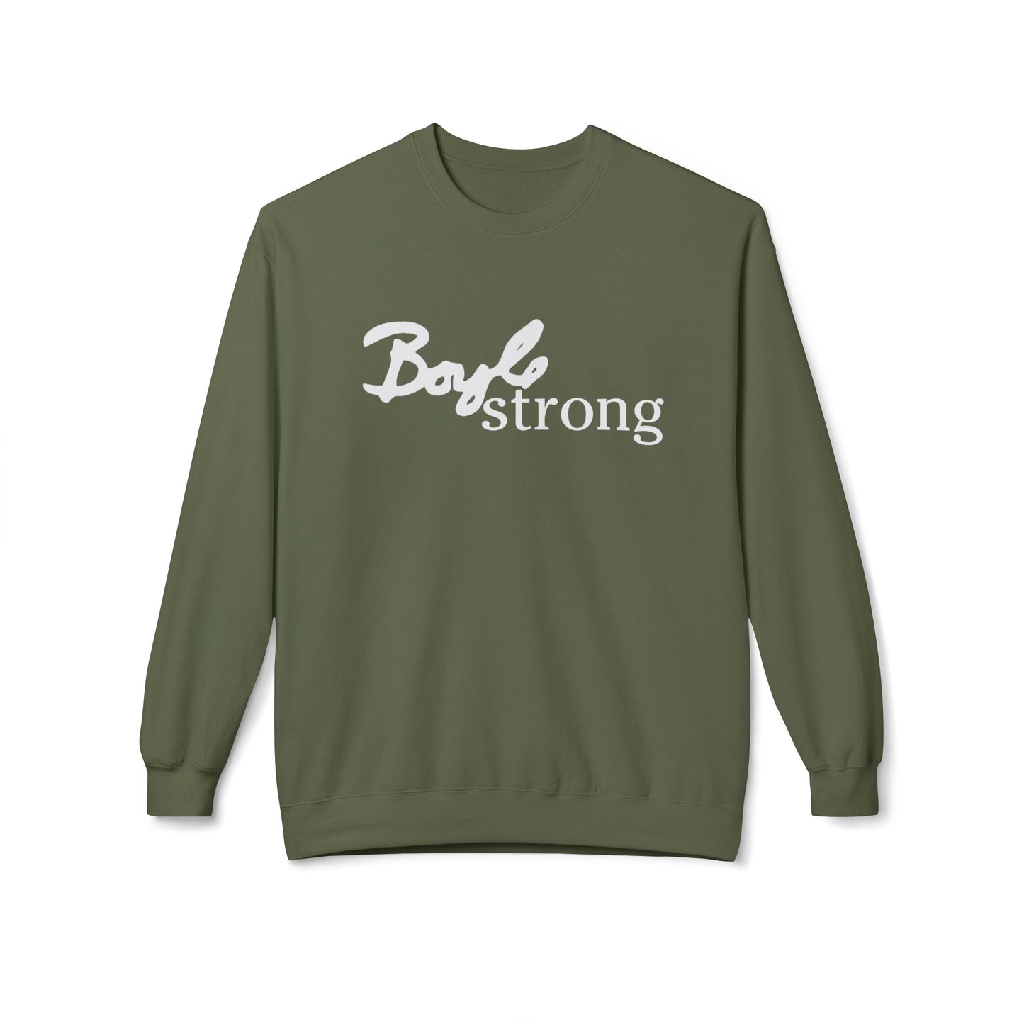 Boyle Strong Softstyle Fleece Crewneck Sweatshirt (front only)