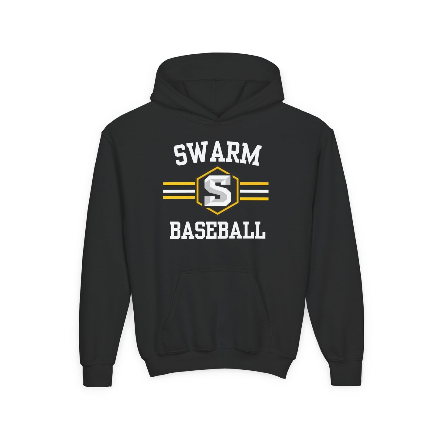 Swarm "stripe" YOUTH baseball hoodie | Gildan Heavy Duty