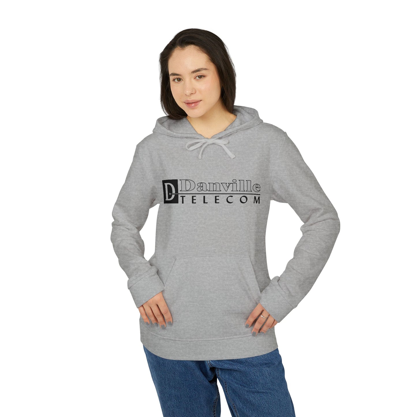 Danville Telecom Adidas Unisex Fleece Hoodie: Black Logo