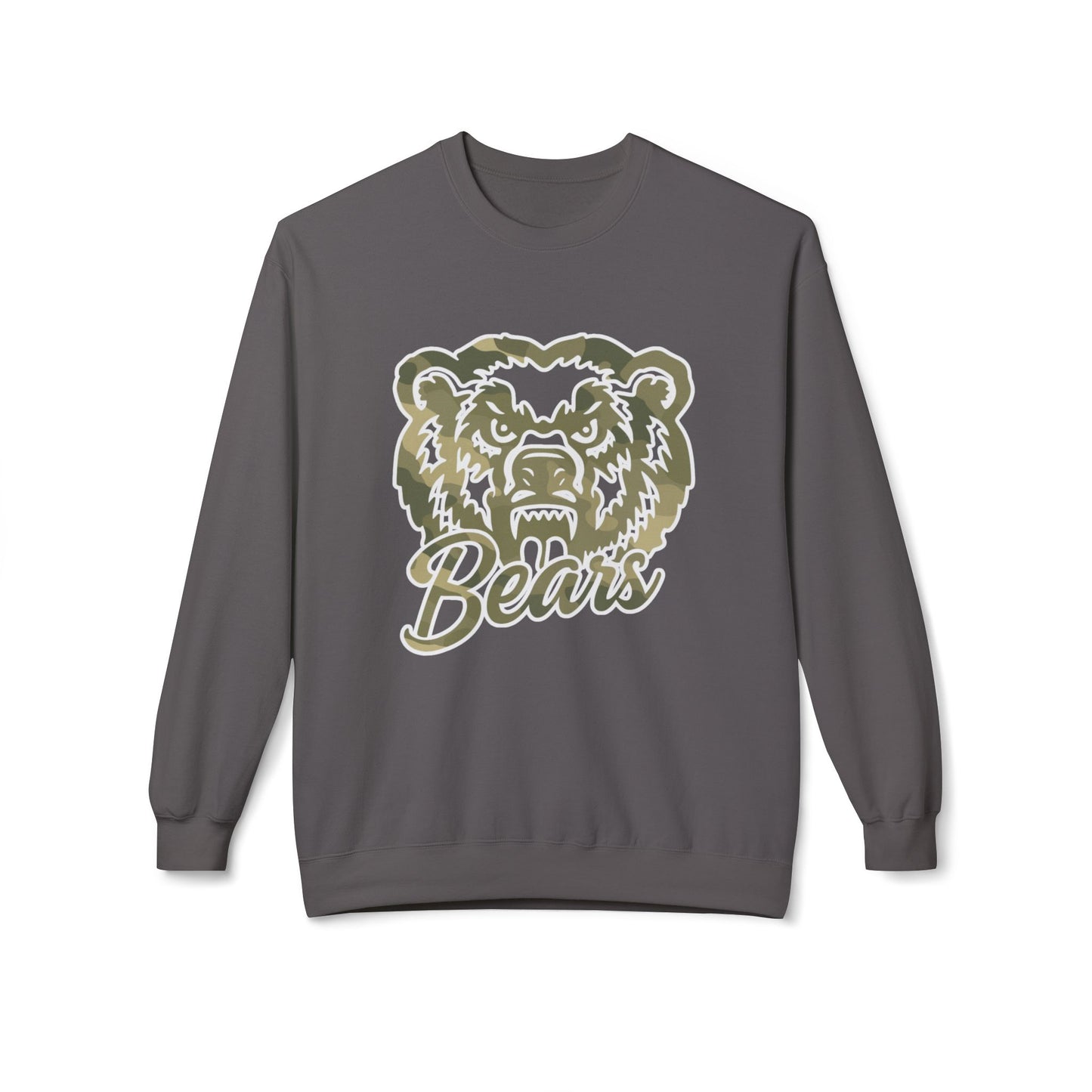 Bears Camo Mascot Crewneck | Gildan Softstyle