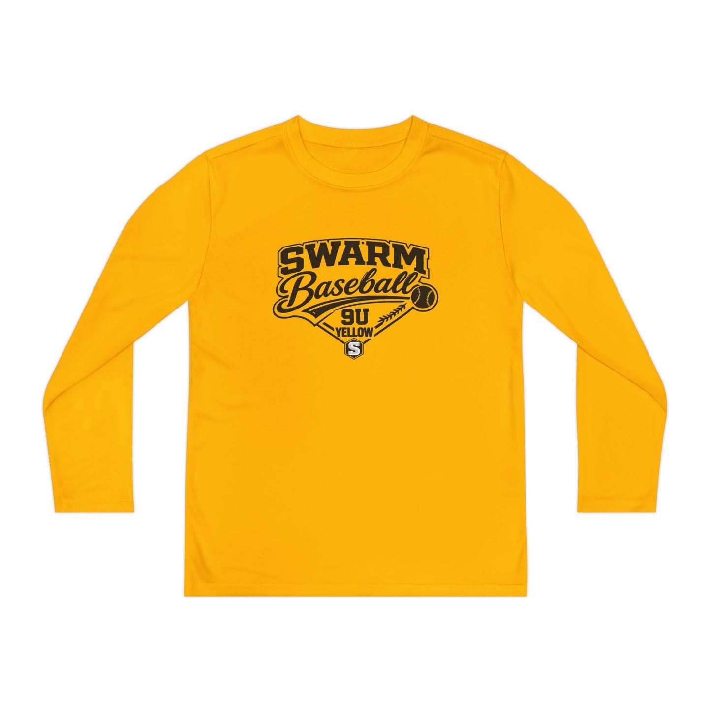 Swarm 9U "1" YOUTH Baseball Long Sleeve Tee | SPORTS-TEK
