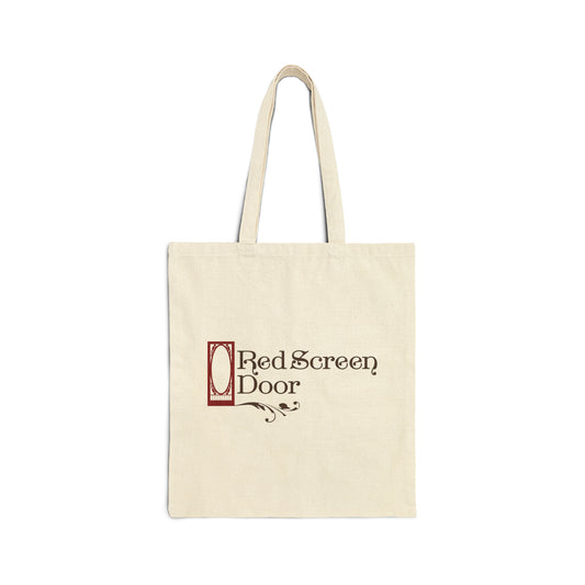 Red Screen Door Cotton Canvas Tote Bag