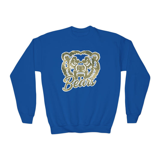 Youth Camo Bears Crewneck Sweatshirt | Gildan Softstyle