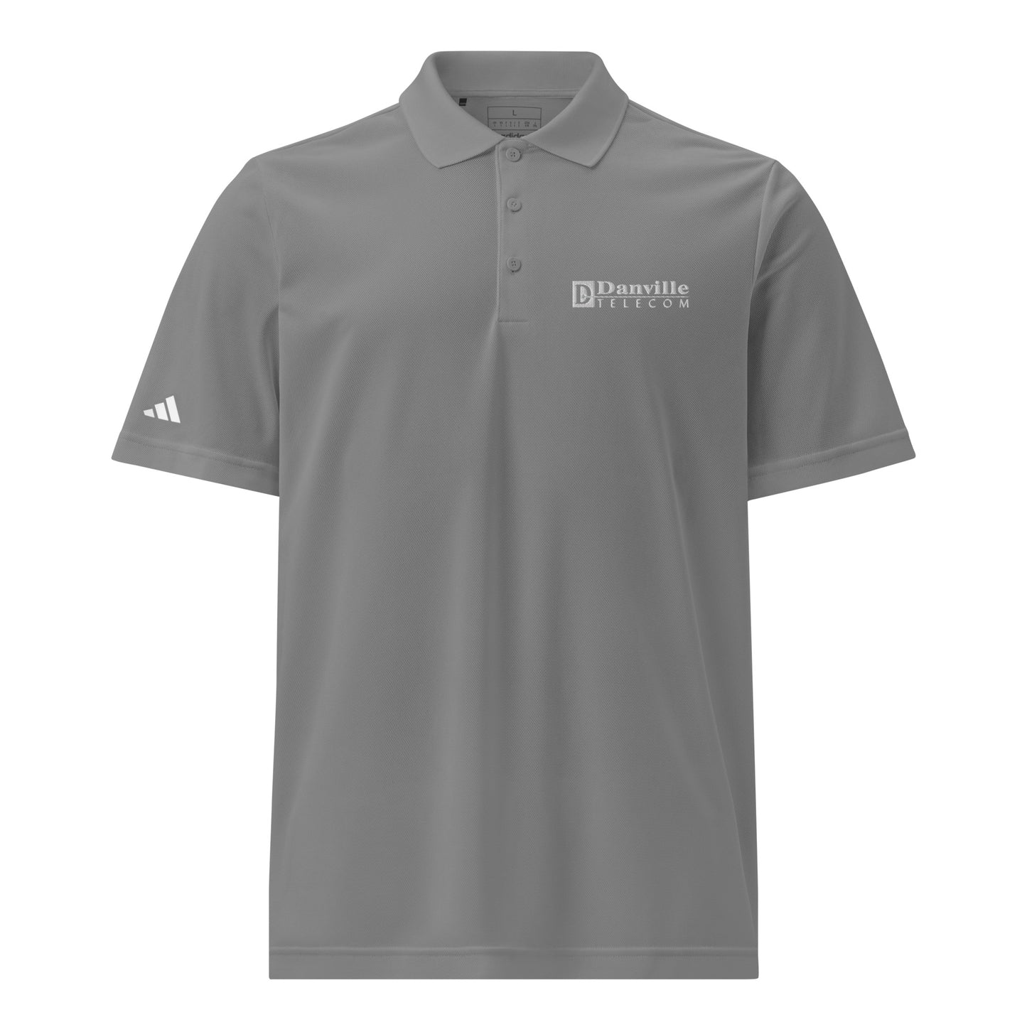 💡 Danville Telecom Adidas Unisex Polo: White/Grey Spark