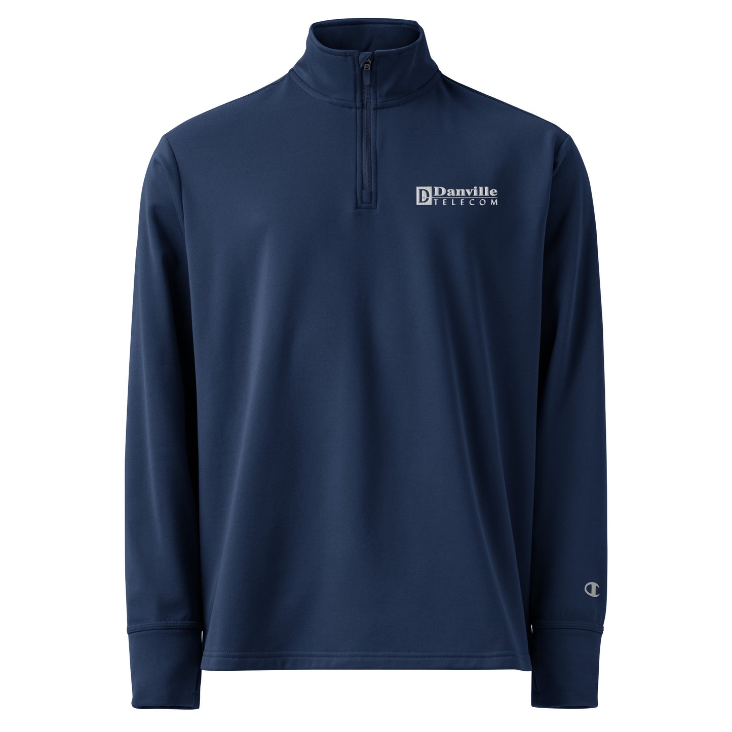 💡 Danville Telecom Champion Quarter Zip Pullover: White/Grey Spark