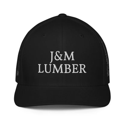 J&M Lumber White Logo Closed-back Trucker Hat