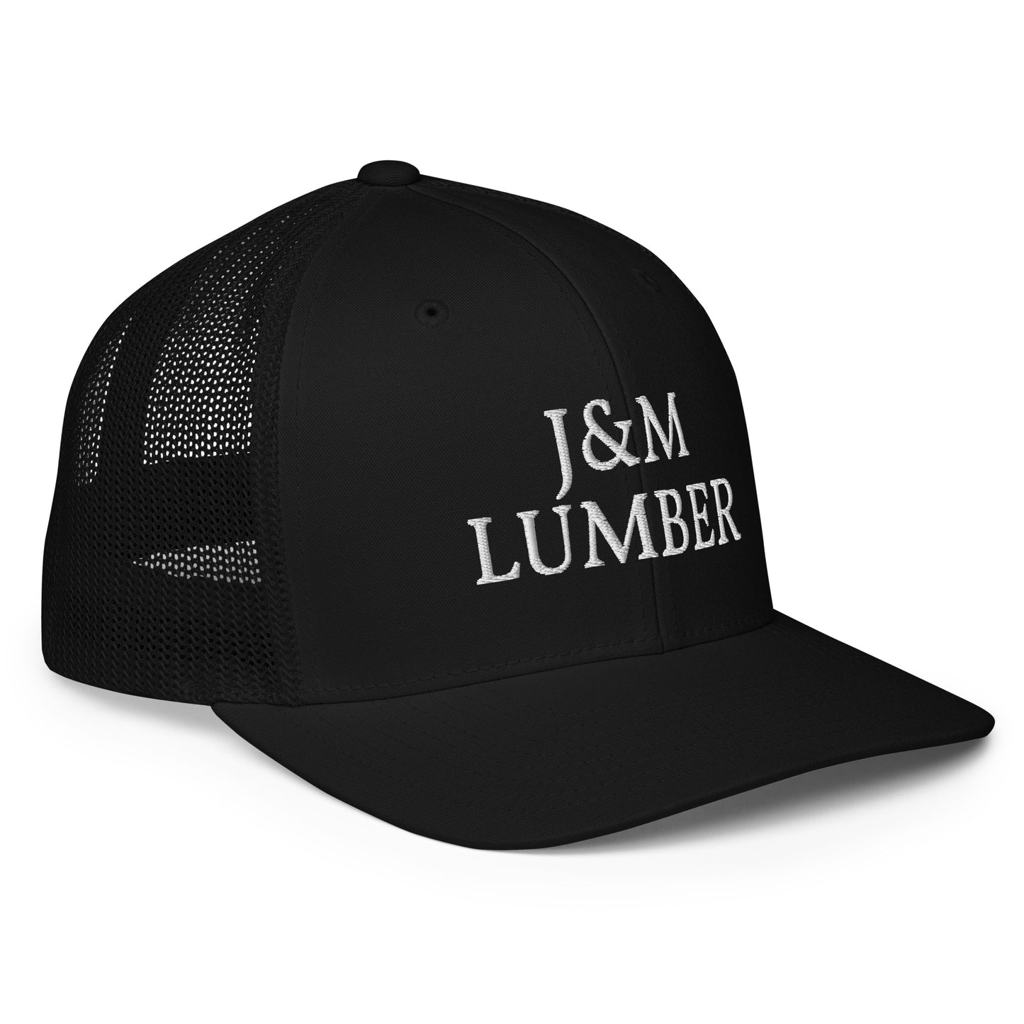 J&M Lumber White Logo Closed-back Trucker Hat