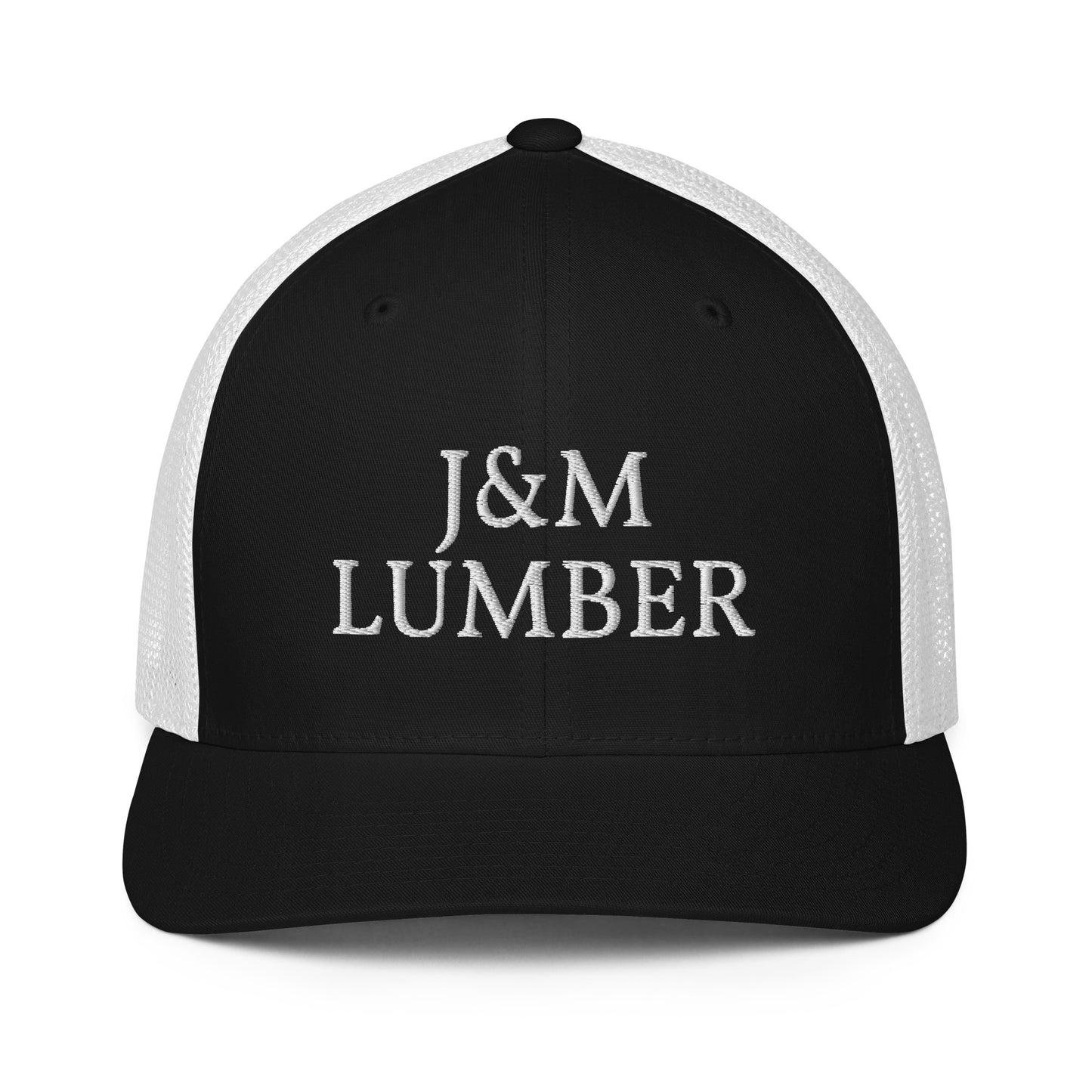 J&M Lumber White Logo Closed-back Trucker Hat