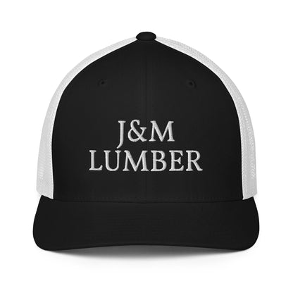 J&M Lumber White Logo Closed-back Trucker Hat