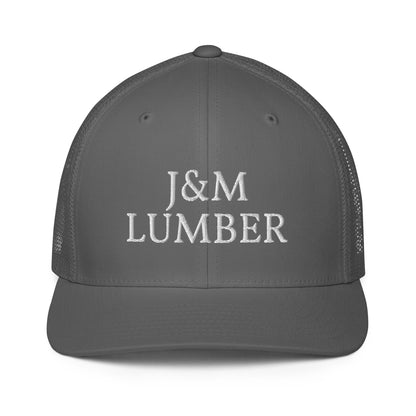 J&M Lumber White Logo Closed-back Trucker Hat