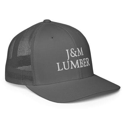 J&M Lumber White Logo Closed-back Trucker Hat