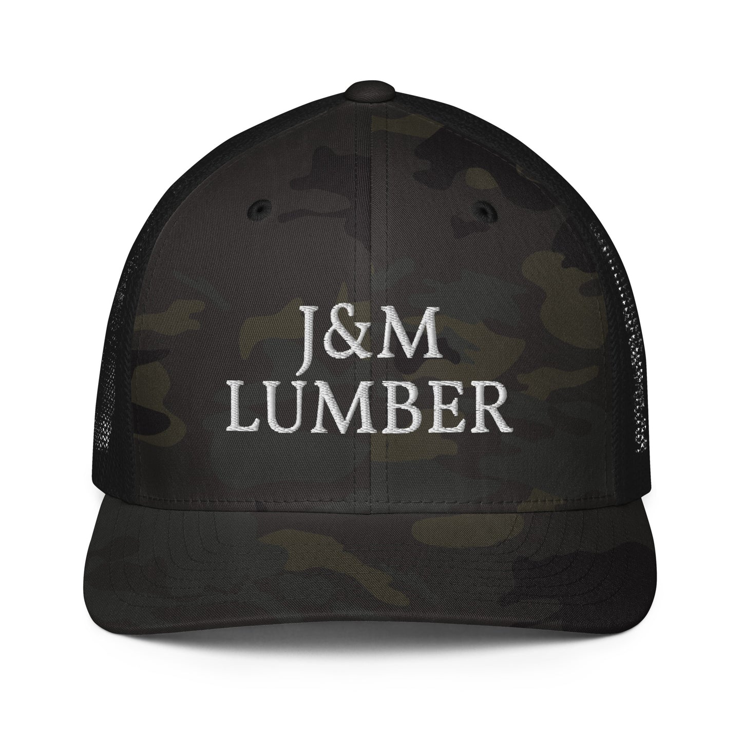 J&M Lumber White Logo Closed-back Trucker Hat