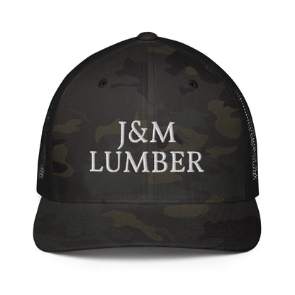 J&M Lumber White Logo Closed-back Trucker Hat