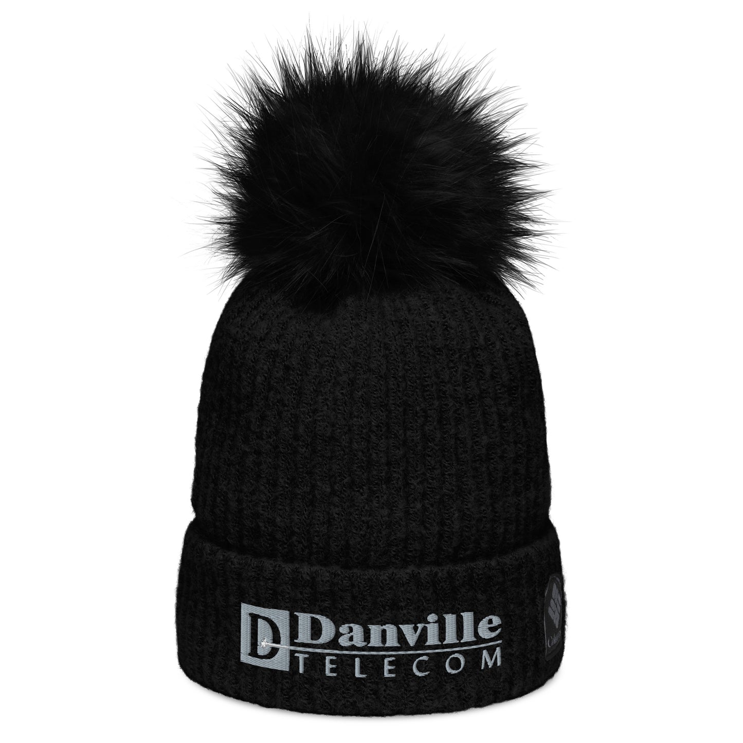 💡Danville Telecom Columbia Pom-Pom Beanie: Grey Logo/White Spark