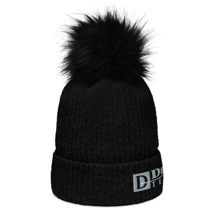 💡Danville Telecom Columbia Pom-Pom Beanie: Grey Logo/White Spark