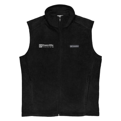 💡Danville Telecom Men’s Columbia fleece vest: White Logo/Grey Spark