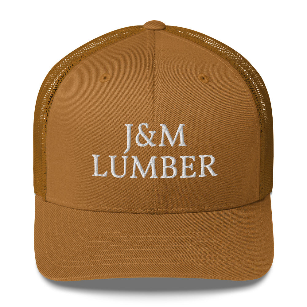 J&M Lumber White Logo Trucker Snapback  Hat