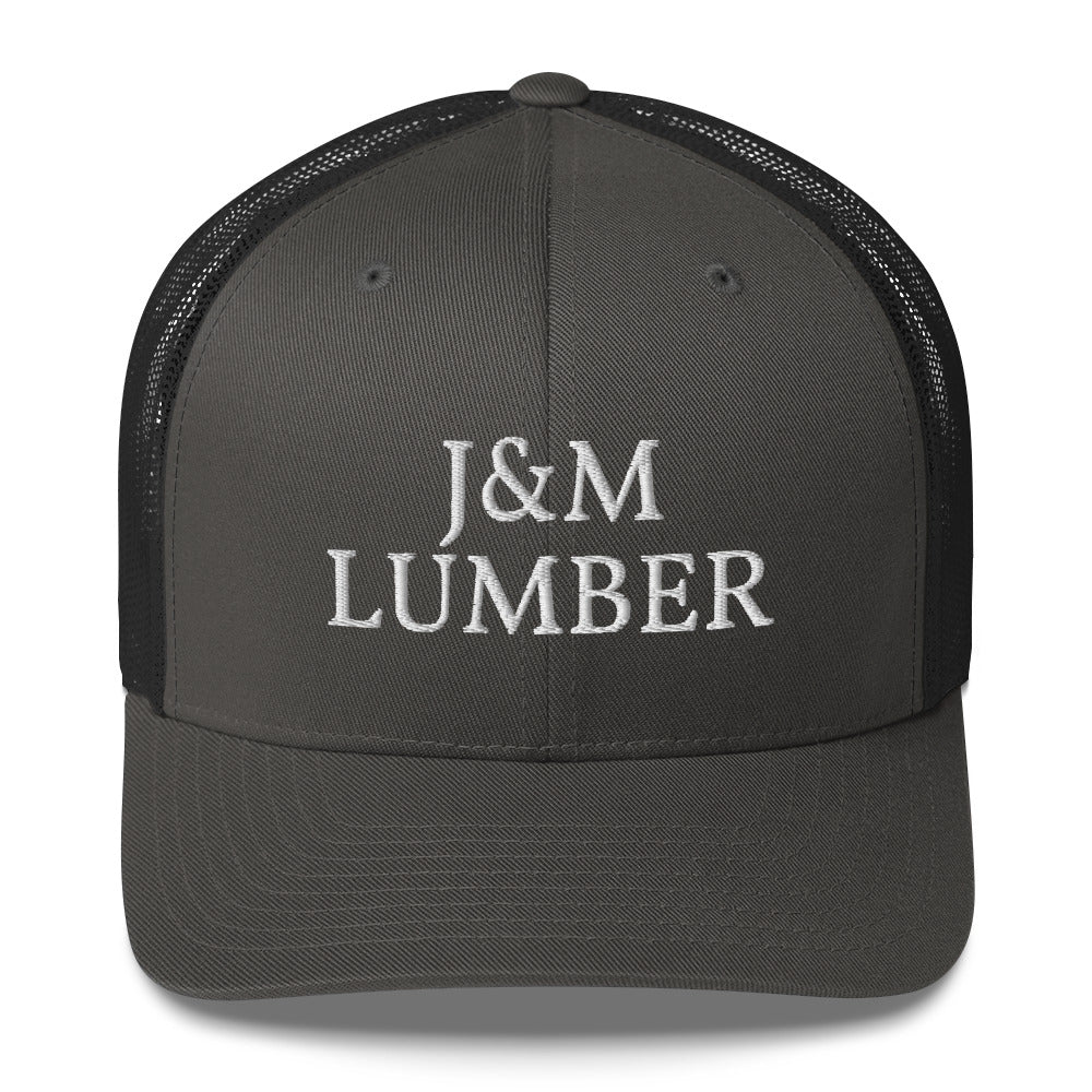 J&M Lumber White Logo Trucker Snapback  Hat