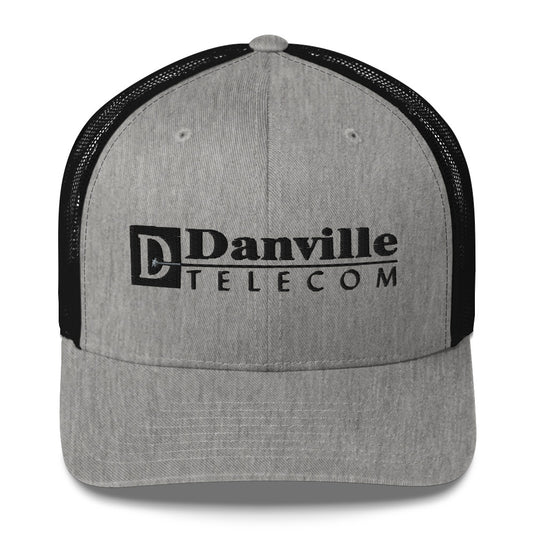 💡Danville Telecom Trucker Cap: Black/Grey Spark Logo