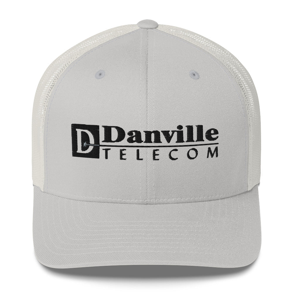 💡Danville Telecom Trucker Cap: Black/Grey Spark Logo