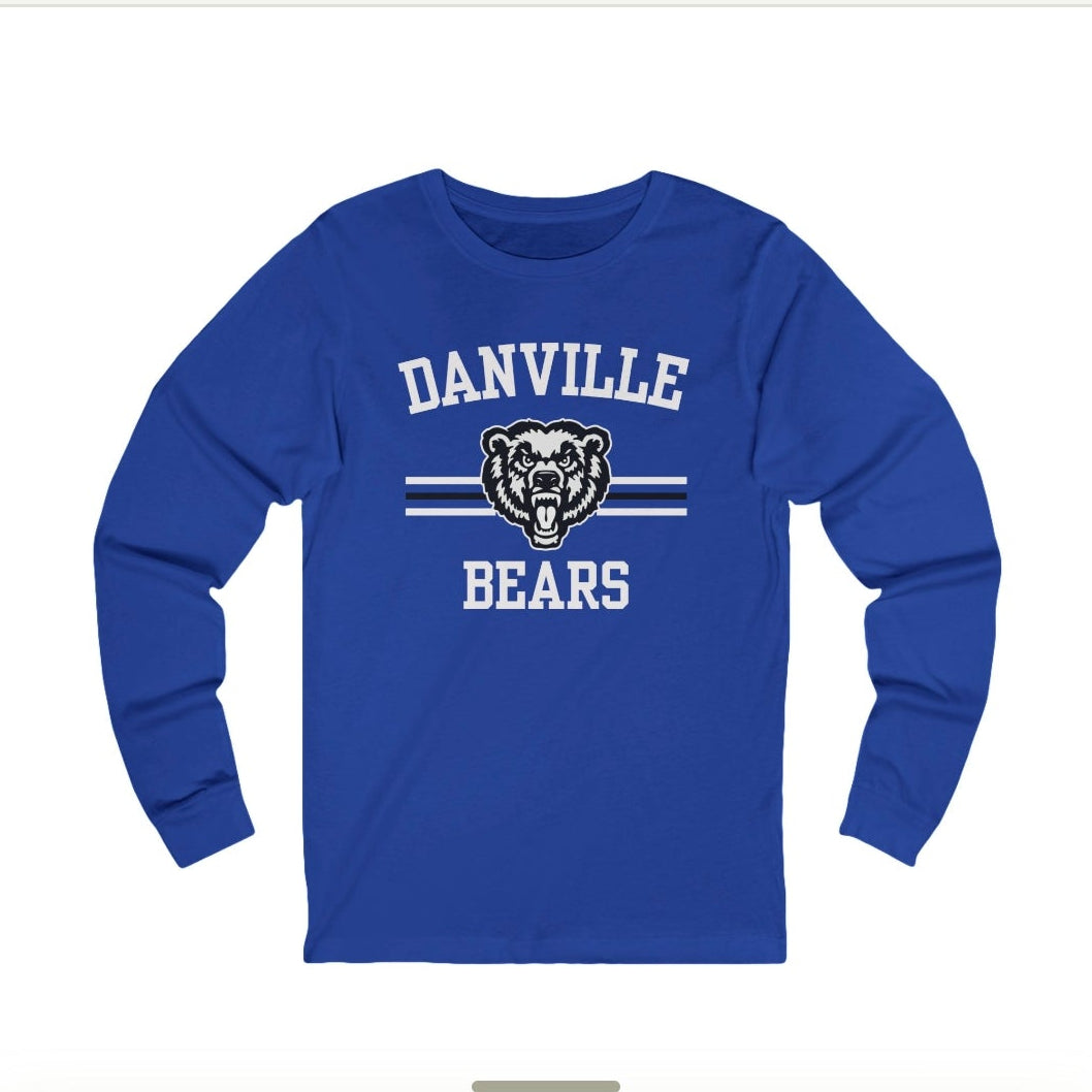 Danville Bears | Stripe Logo | ADULT Long Sleeve | Bella Canvas | In Stock