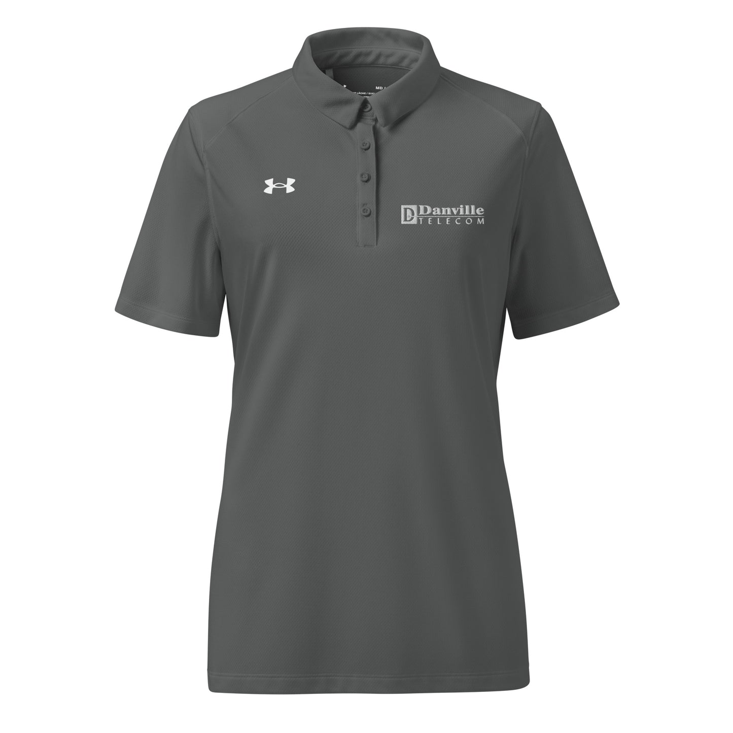 💡 Danville Telecom Under Armour® Women’s Polo: White/Grey Spark