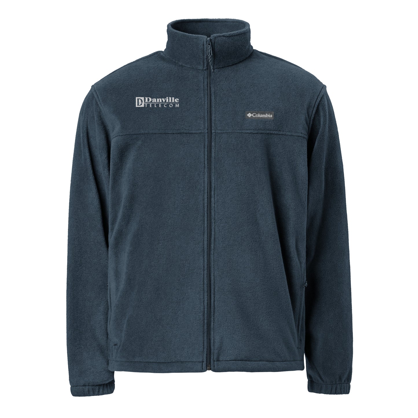 💡Danville Telecom Unisex Columbia Fleece Jacket: White Logo/Grey Spark