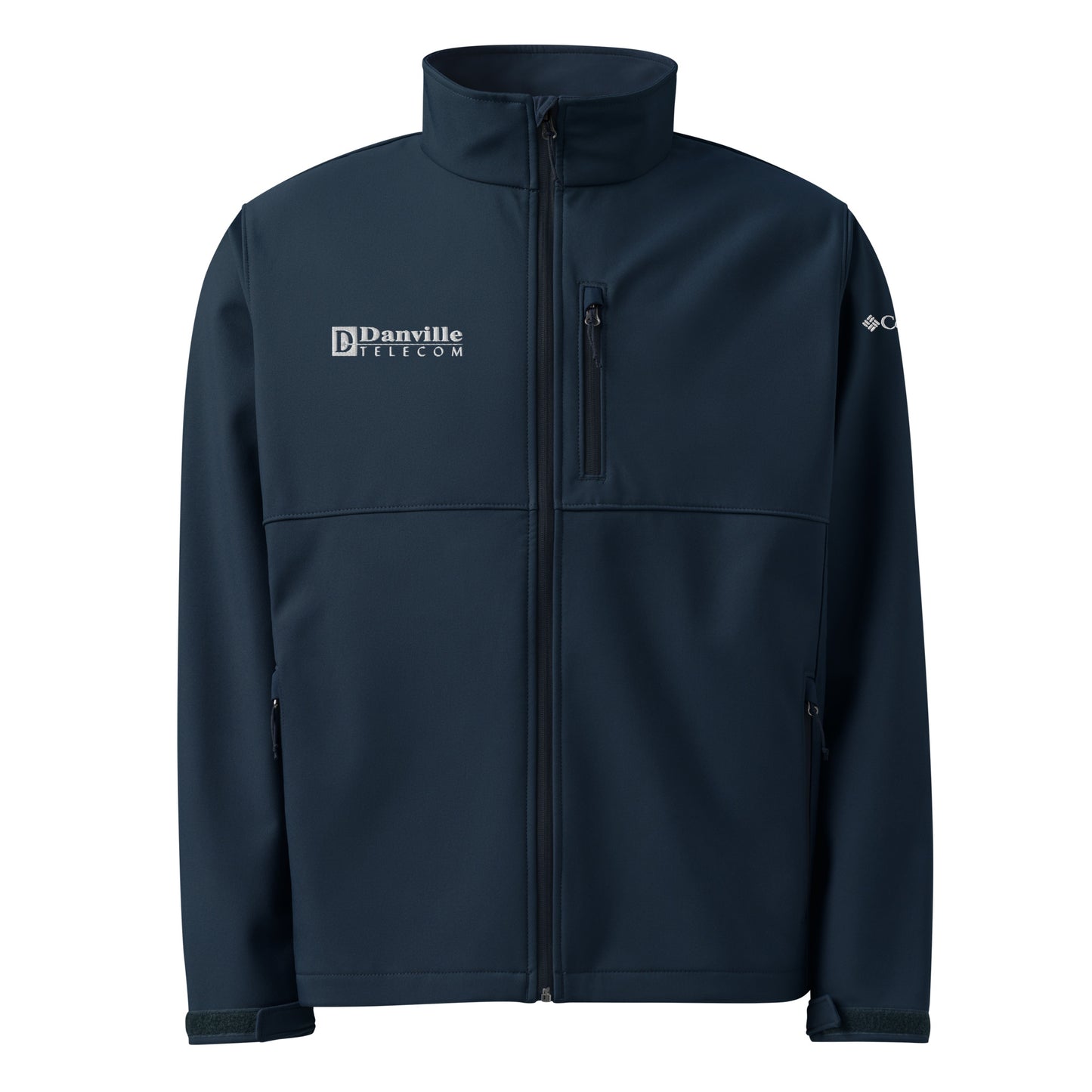 💡 Danville Telecom Columbia Soft Shell Jacket: White/Grey Spark