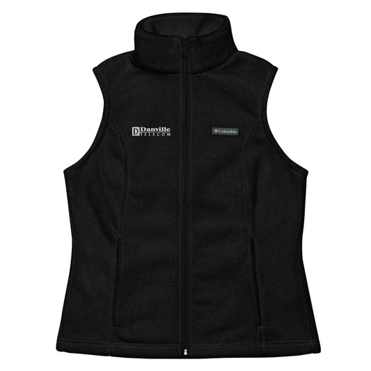 💡Danville Telecom Women’s Columbia Fleece Vest: White Logo/Grey Spark